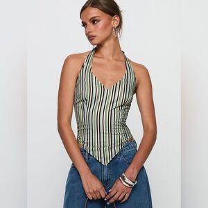 Princess Polly Multicolor Striped Halter Top BRAND NEW NEVER WORN cute sexy
